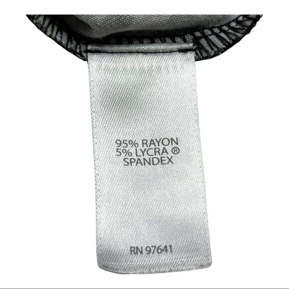 J. Jill Wearable Black Floral Stretch Midi Shift Dress Handkerchief Hem Small - Picture 6 of 7